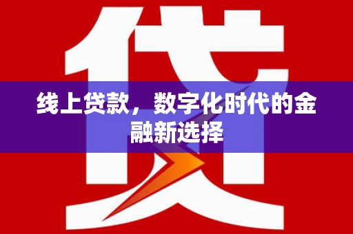 鄄城线上贷款，数字化时代的金融新选择