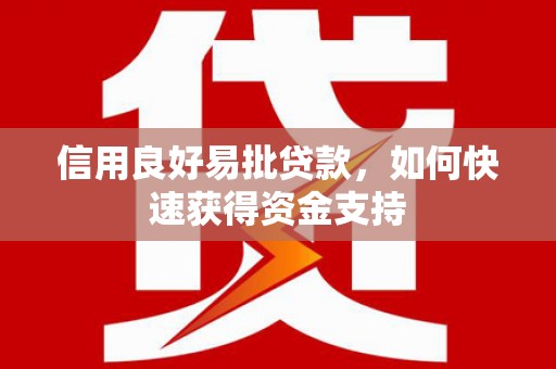 鄄城信用良好易批贷款，如何快速获得资金支持