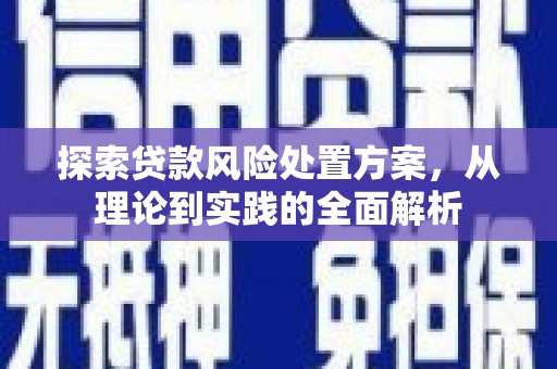 鄄城探索贷款风险处置方案，从理论到实践的全面解析