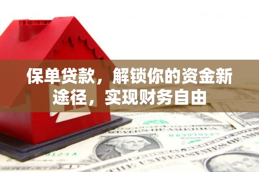 鄄城保单贷款，解锁你的资金新途径，实现财务自由