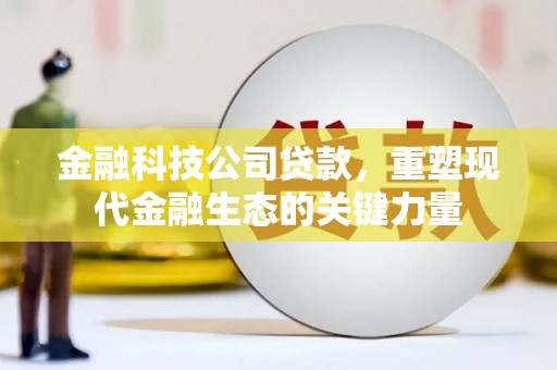鄄城金融科技公司贷款，重塑现代金融生态的关键力量